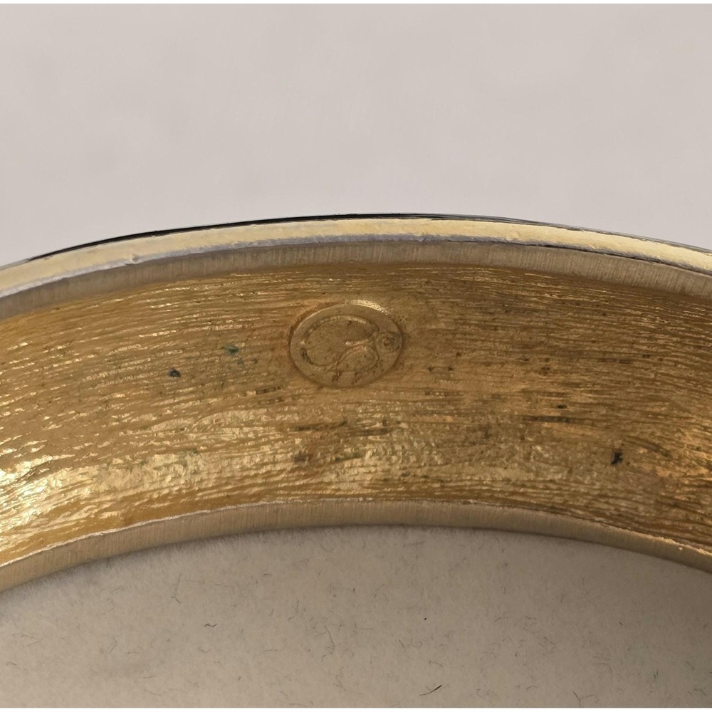 Vintage Saint John Navy Blue & Gold Enamel Bangle w/Rope‎ Detail Signed Bracelet - Picture 7 of 11